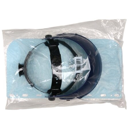 Mcr Safety Ratchet Headgear + Face Shield Bagged Together Polycarbonate Face Shield Lightweight Blue Nylon 103560